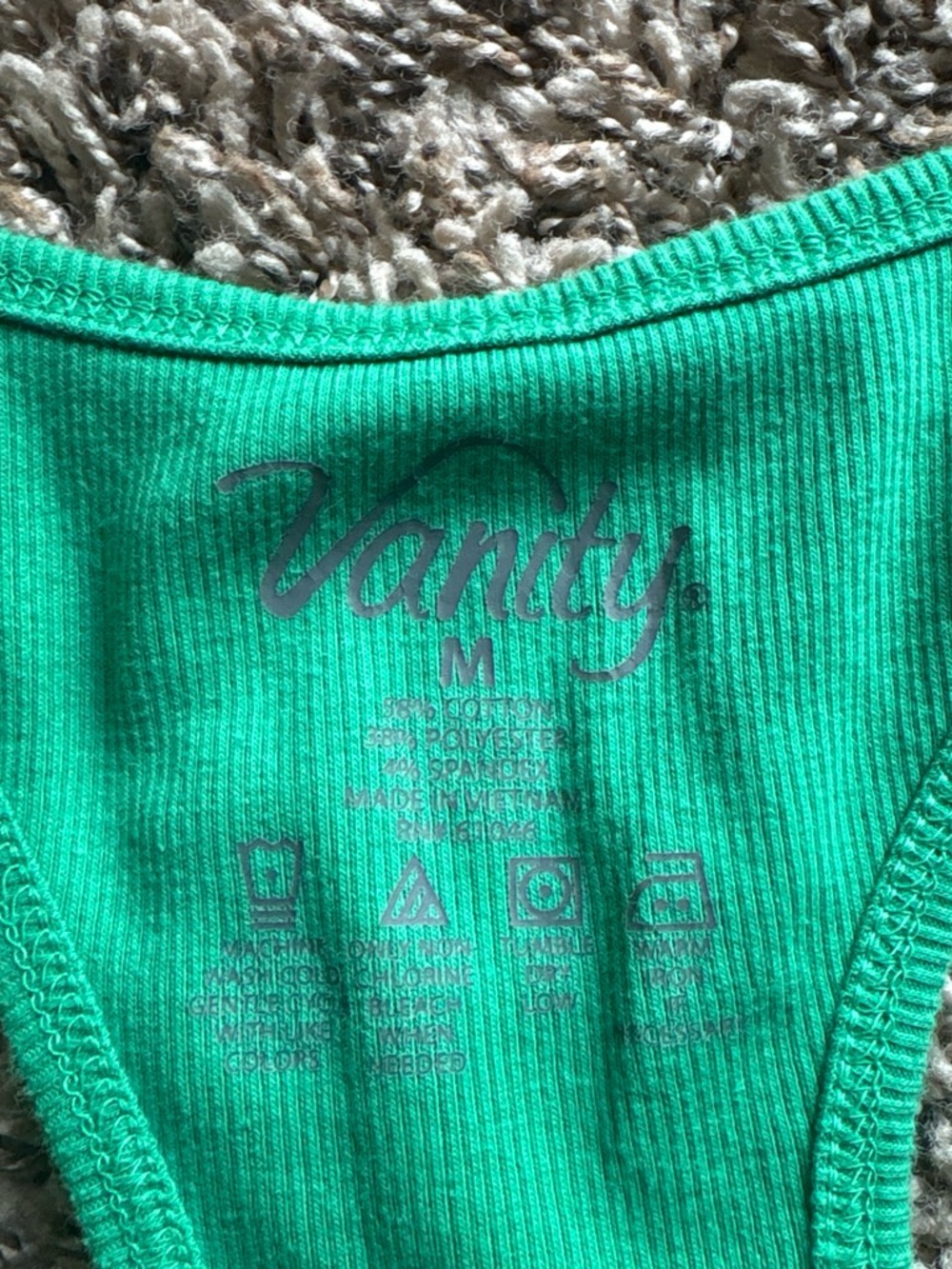 Vanity Green Ribbed Racerback Tank - Picture 2 of 2